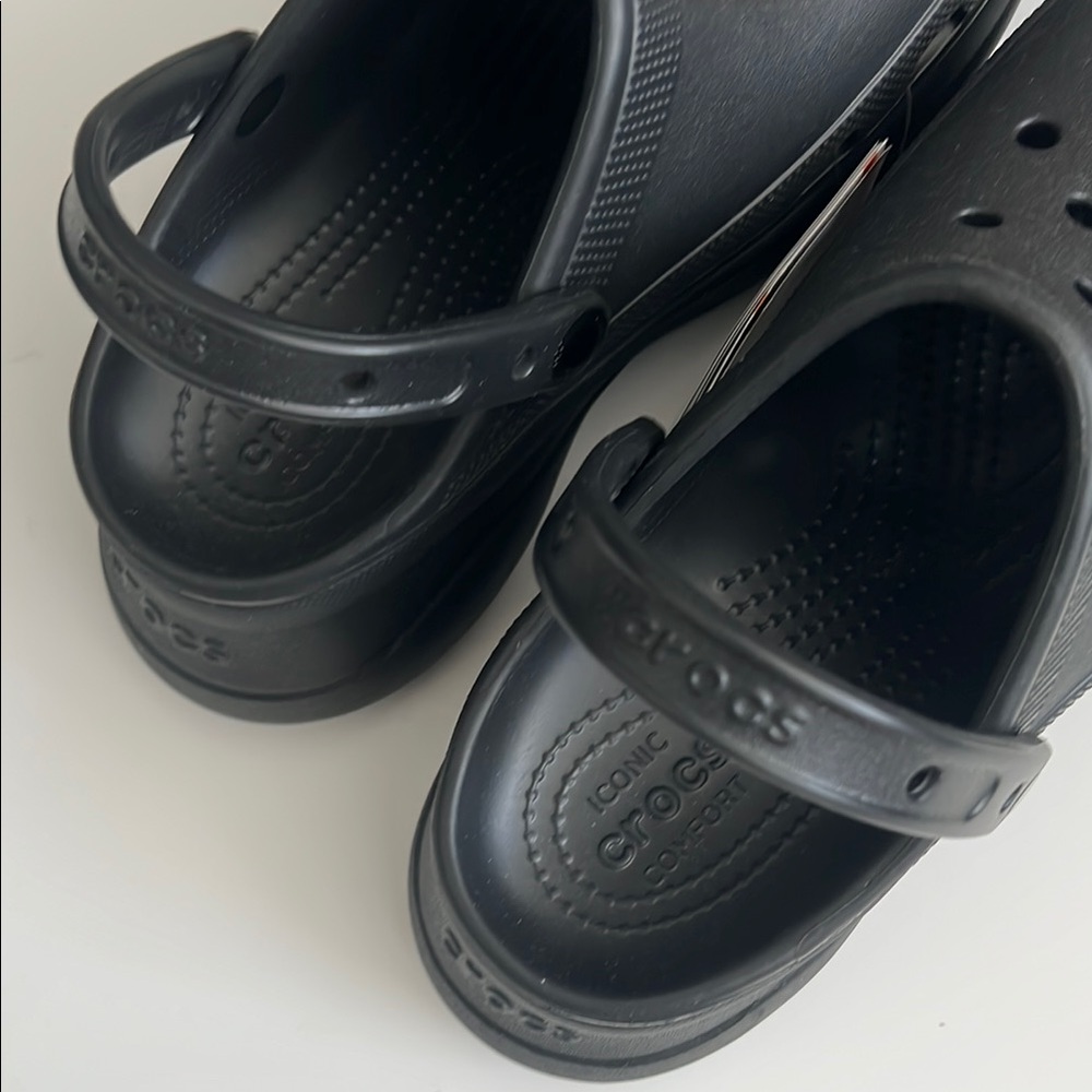 CROCS‎ Women’s Black Bae Platform Clogs Size 9 - Picture 7 of 8